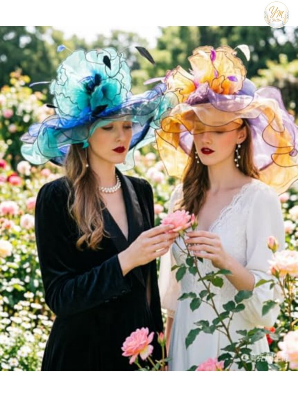 Organza Fascinator Hat with Detachable Flower for Wedding Church Derby - Picture 4 of 6